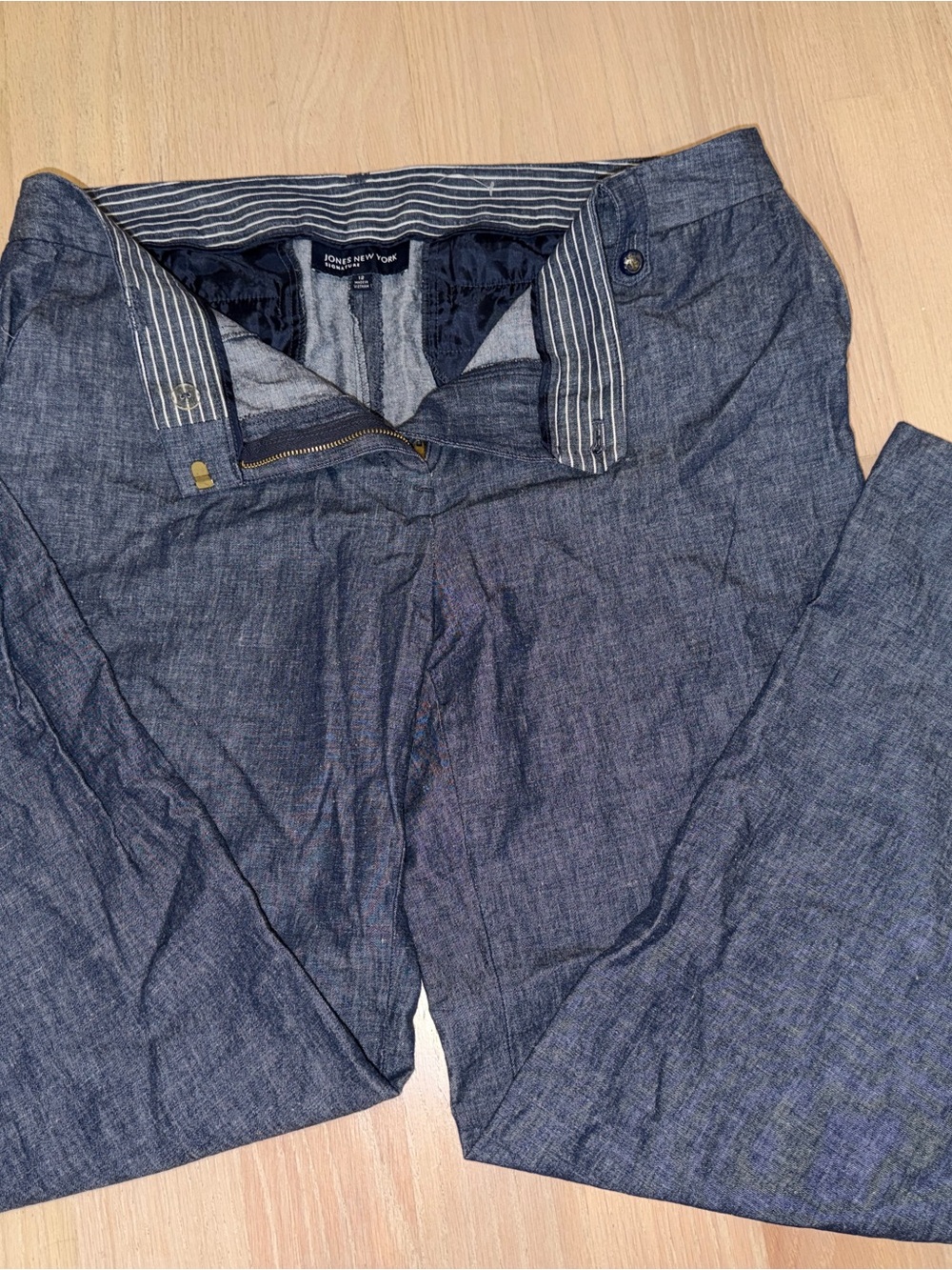 Jones New York Women’s Dark Blue Chambray Chinos